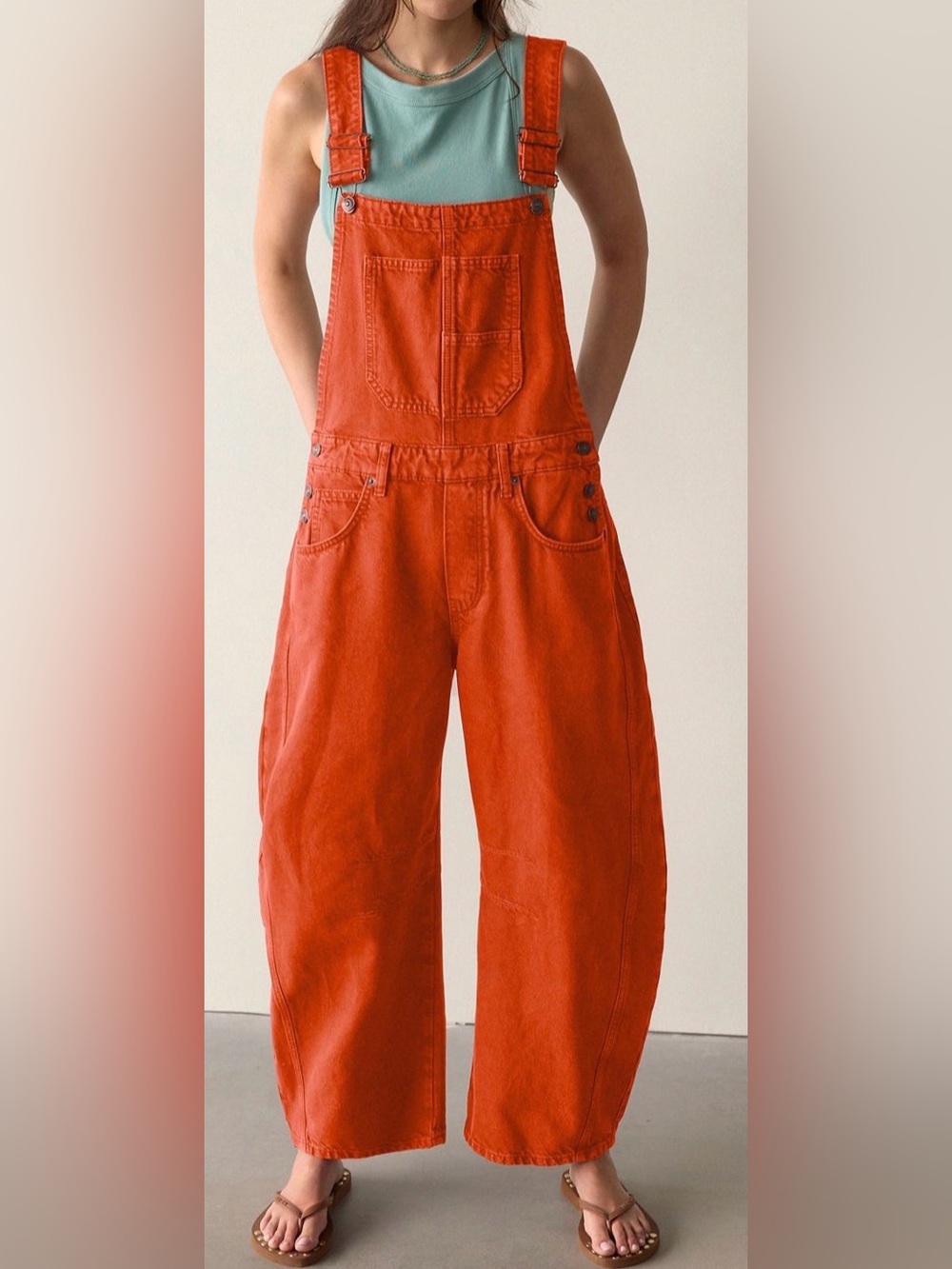 Free People We the Free Good Luck Barrel Overalls